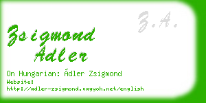 zsigmond adler business card